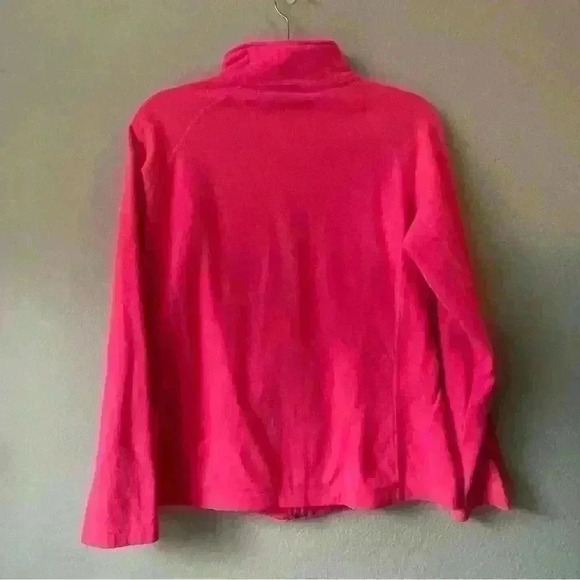 The Outfitters By Land's End Neon Pink Zip Up Jacket Sz L - Picture 4 of 15